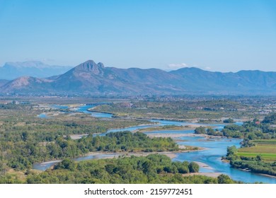 Meanders Of Drin River In Albania