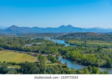 Meanders Of Drin River In Albania