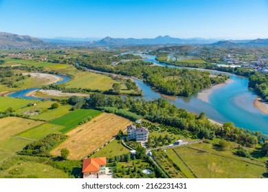 Meanders Of Drin River In Albania