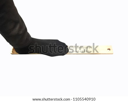 measure shoe size isolated on white background