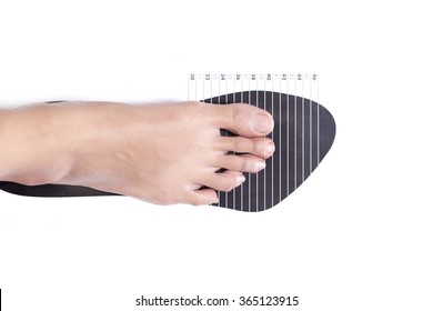 Measure Shoe Size On White Background