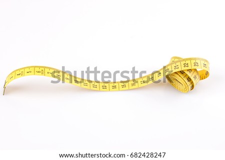 measure tape yellow isolated on white background