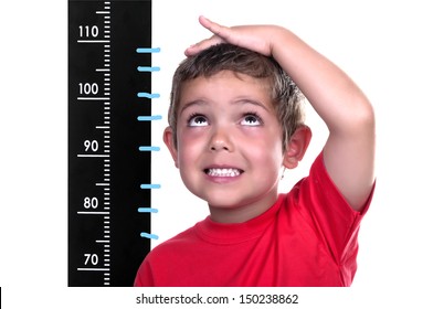 Measured Child On White Background