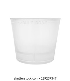 Measuring Cup Medicine On White Background