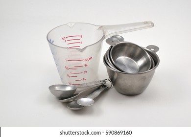 Empty Inox Measuring Cup. Half A Cup Or 125 Ml On White Background Stock  Photo, Picture and Royalty Free Image. Image 143784777.