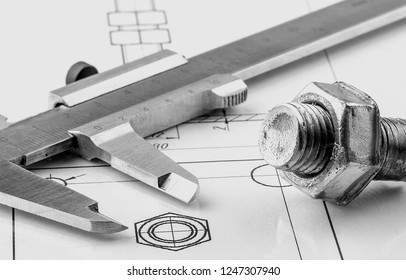 Measuring Drawing Instruments Old Drawings On Stock Photo 1247307940 ...