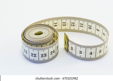 Measuring Tape Clothes On White Background Stock Photo 670101982 ...