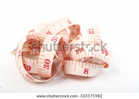 Measuring tape isolated on white background with area for text
