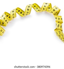 Measuring tape on white background. Diet concept - Shutterstock ID 380974396