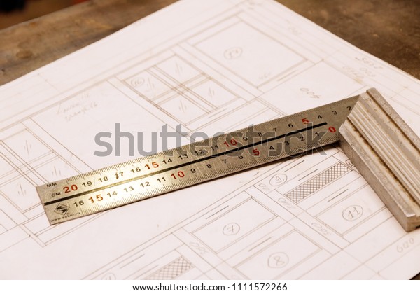 Measuring tools in the\
drawing.