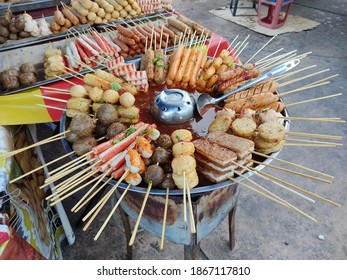 Meat Ball And Steamed Sausages Street Food Steamboat Food That Is Popular In Malaysia Served With Dipping Sauce And Fresh Vegetables Is A Food That Is Easy To Eat And Cheap In The Night Market