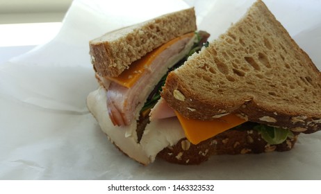 Meat And Cheese Sandwich, On Wax Paper