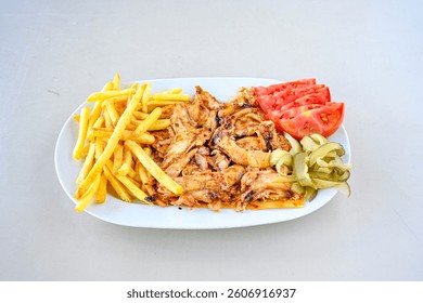 Meat Chicken Doner, between bread (Turkish Name : ekmek arasi et doner, tavuk doner, Gobit ekmek arasi, Turk kebabi)