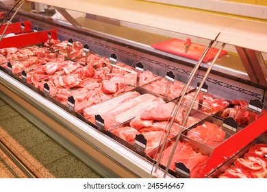 Meat Department On A Market