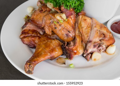 Meat Dishes - Grilled Chicken with French fried