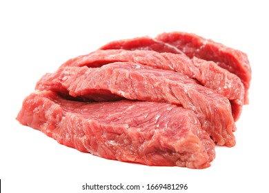 Fleisch frisch einzeln auf weißem Hintergrund.