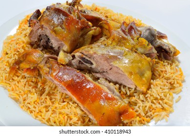 Meat Mandi Traditional Arabic Rice Food