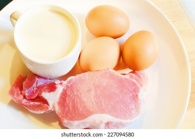 Meat , Milk And Eggs  