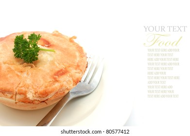 Meat Pie Isolated On White