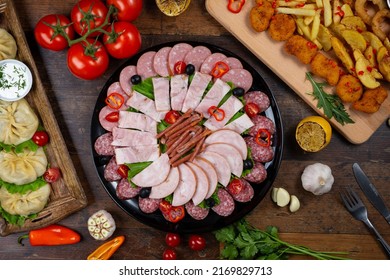 Meat Plate Salami Ham Sausage For Beer