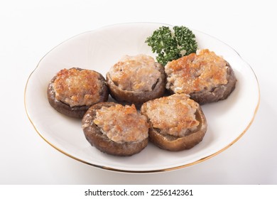 
Meat stuffed grilled shiitake mushrooms