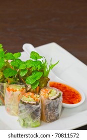 Meat And Vegetable Rice Paper Rolls