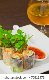 Meat And Vegetable Rice Paper Rolls