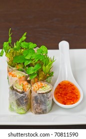 Meat And Vegetable Rice Paper Rolls