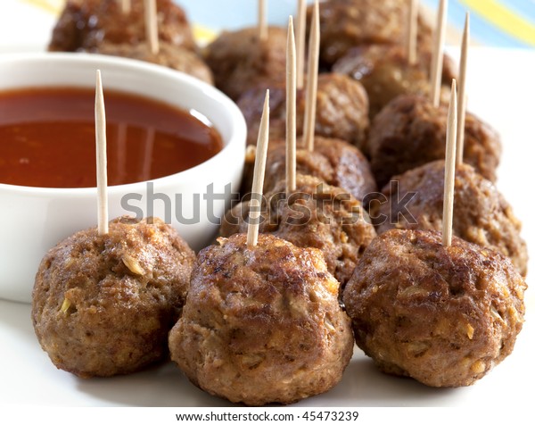 Meatball Appetizers Dipping Sauce Stock Photo 45473239 | Shutterstock