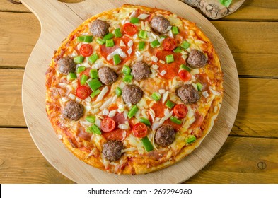 Meatball Pizza