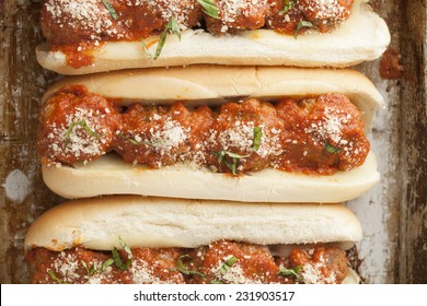 A Meatball Sub Sandwich. 