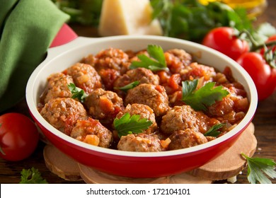 Meatballs In Italian Tomato Sauce.