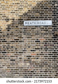 Meath Road, London Street Sign, Borough Of Newham, Stratford, East London, E15