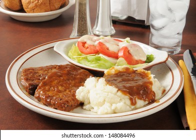 Meatloaf With Mashed Potatoes And Gravy