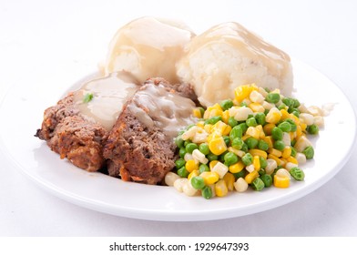 Meatloaf With Mashed Potatoes And Gravy