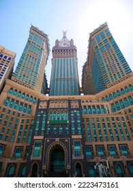 Mecca Saudi Arabia, 7 November 2022 - Grand Zamzam Royal Clock Hotel With Blue Sky Background