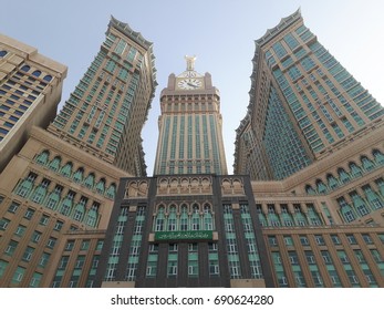 MECCA, SAUDI ARABIA - AUGUST 5, 2017: The Abraj Al-Bait Towers, Also Known As The Mecca Royal Hotel Clock Tower.