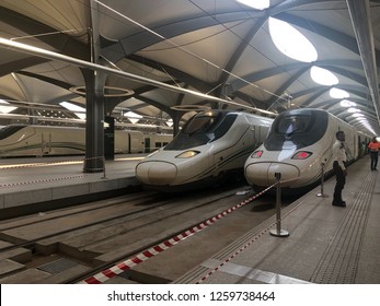 Mecca Saudi Arabia Dec 1 2018 The Haramain Hsr Also Known Mecca Saudi Arabia Dec 1 2018 The Haramain Hsr Also Known