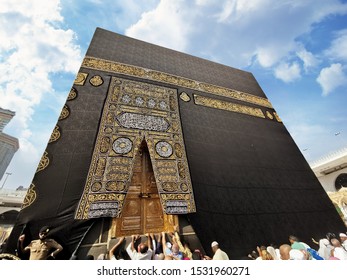 Mecca, Saudi Arabia October-14-2019: The Holy Kaaba in Masjid Al Haram.