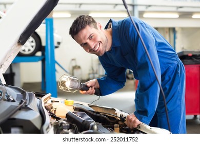 Mechanic Examining Under Hood Car Repair Stock Photo (Edit Now) 249721888