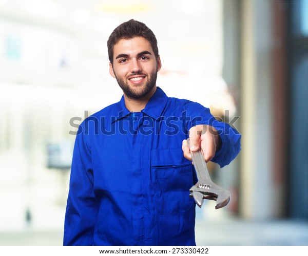 mechanic man with\
wrench