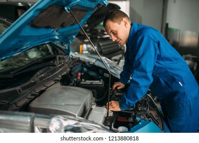 Car Mechanic Using Computer Laptop Diagnosing Stock Photo (Edit Now ...