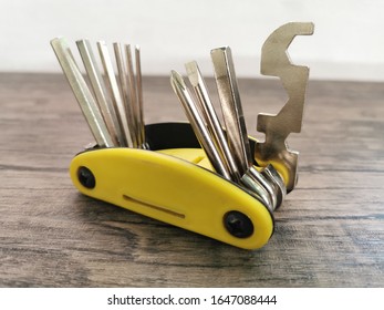 Mechanic

Tools All In One. Multifunctional Hex Wrench Key Level Kit. Screwdrivers Removal. Concept Mechanic Tool.