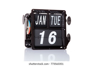 Mechanical calendar retro date 16 January, 2018 on isolated National Religious Freedom Day. - Powered by Shutterstock