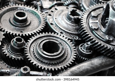 Mechanical Gear Photo Closeup In Detail