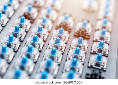 Mechanical key of computer PC keyboard mechanic under keycaps button for cleaning or change type of key