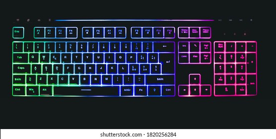 Mechanical Keyboard With Leds And Mouse