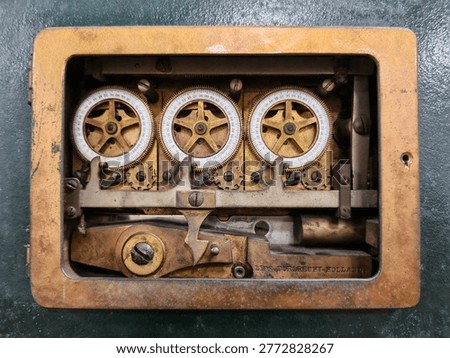The mechanical locking system in the old safe at the Bank Mandiri Museum, Indonesia.