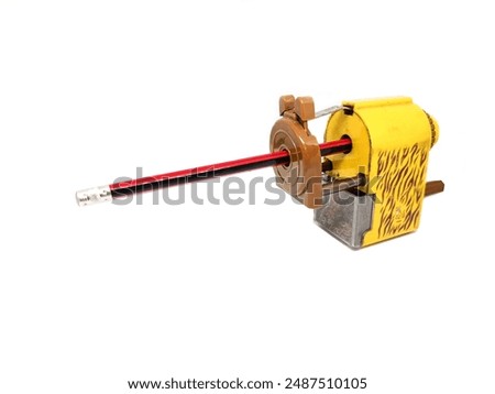 Mechanical pencil sharpener. Make pencil sharpening faster and sharpening pencils easier. isolated white background