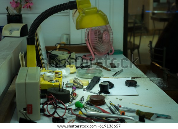 Mechanical Watch Repair Table Stock Photo Edit Now 619136657